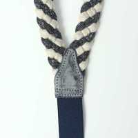 AT-4ST-NW Albert Thurston Dây đai đeo Quần Chữ Y Navy Blue White Linen Dây Tết[Lễ Phục Kiện Trang Trọng] ALBERT THURSTON Ảnh phụ