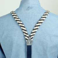 AT-4ST-NW Albert Thurston Dây đai đeo Quần Chữ Y Navy Blue White Linen Dây Tết[Lễ Phục Kiện Trang Trọng] ALBERT THURSTON Ảnh phụ